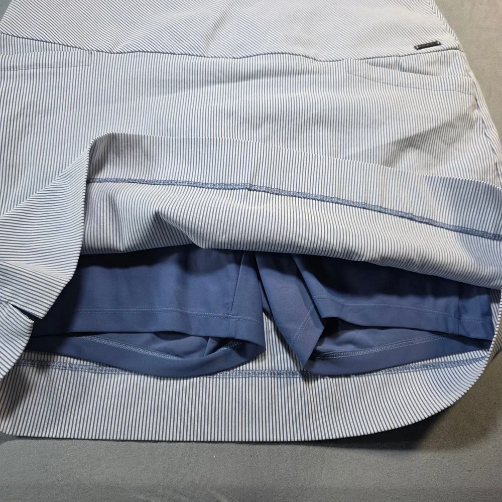 S.C. & Co. Sportswear Pinstripe Skort Blue White XL Athletic Golf‎ Tennis Skirt